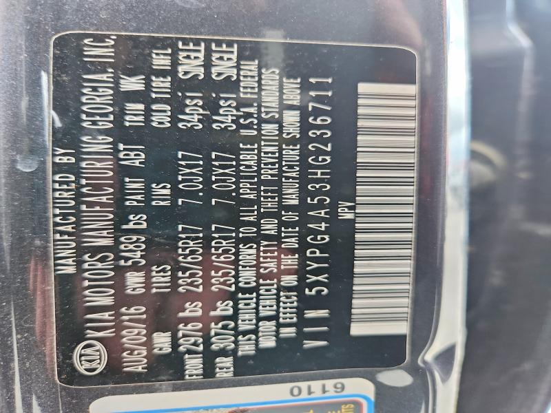 Продаж на аукціоні авто 2017 Kia Sorento, vin: 5XYPG4A53HG236711, номер лоту: 60508746