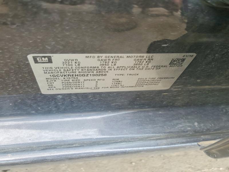 Продажа на аукционе авто 2016 Chevrolet Silverado, vin: 1GCVKREH9GZ190258, номер лота: 62753176