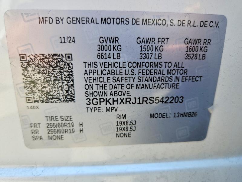 61997476 :رقم المزاد ، 3GPKHXRJ1RS542203 vin ، 2024 Honda Prologue مزاد بيع