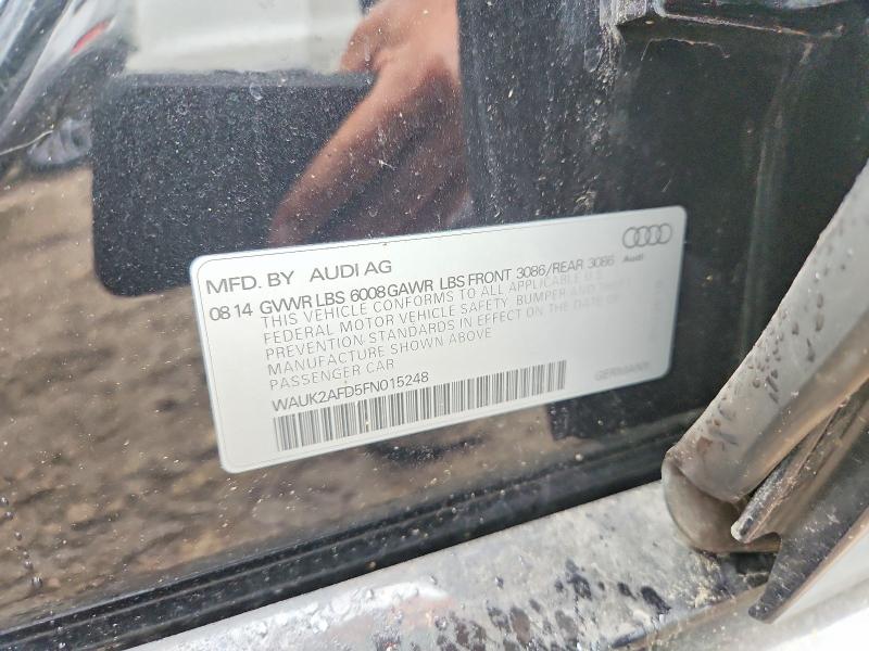 2015 Audi S8 მანქანა იყიდება აუქციონზე, vin: WAUK2AFD5FN015248, აუქციონის ნომერი: 62810916