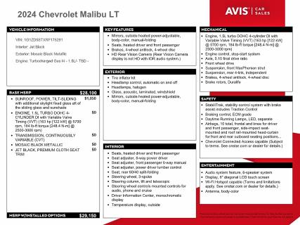 Продажа на аукционе авто 2024 Chevrolet Malibu, vin: 1G1ZD5STXRF178291, номер лота: 63233726