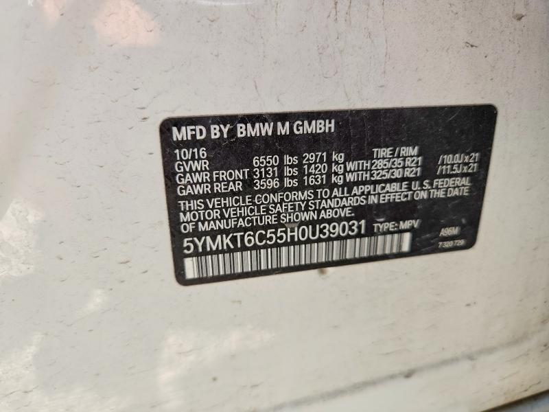 Aukcja sprzedaży 2017 Bmw X5, vin: 5YMKT6C55H0U39031, numer aukcji: 61328186