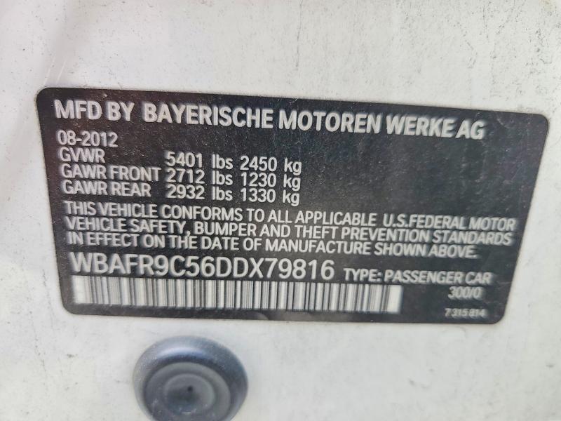 Продаж на аукціоні авто 2013 Bmw 550, vin: WBAFR9C56DDX79816, номер лоту: 61809556