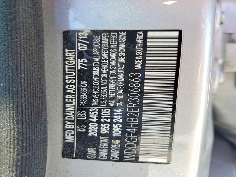 Auction sale of the 2014 Mercedes-benz C, vin: WDDGF4HB2ER306863, lot number: 62915126