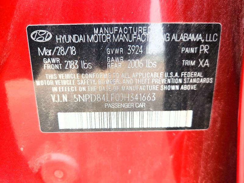 Продажа на аукционе авто 2018 Hyundai Elantra, vin: 5NPD84LF0JH341663, номер лота: 61361896