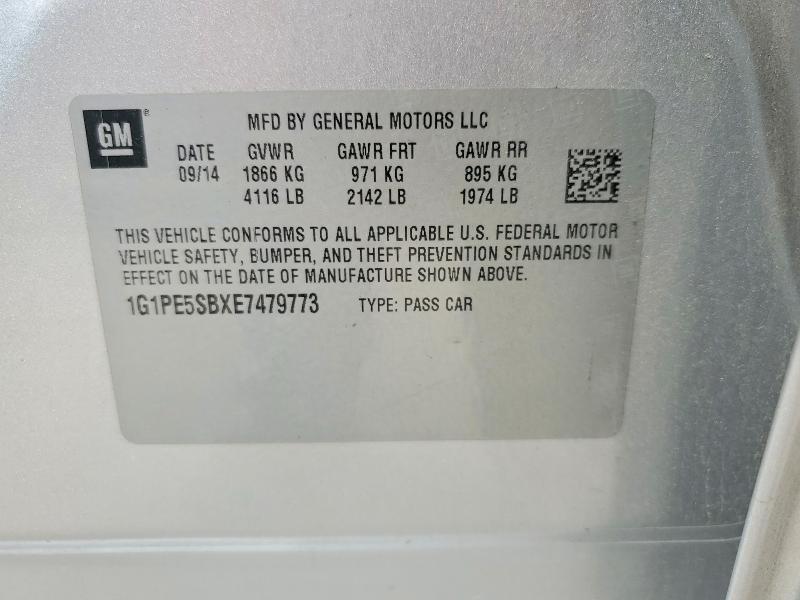 2014 Chevrolet Cruze მანქანა იყიდება აუქციონზე, vin: 1G1PE5SBXE7479773, აუქციონის ნომერი: 60254926