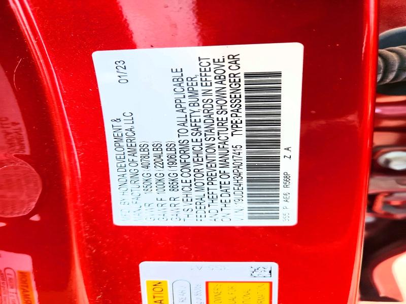 61552316 :رقم المزاد ، 19UDE4H34PA017415 vin ، 2023 Acura Integra مزاد بيع