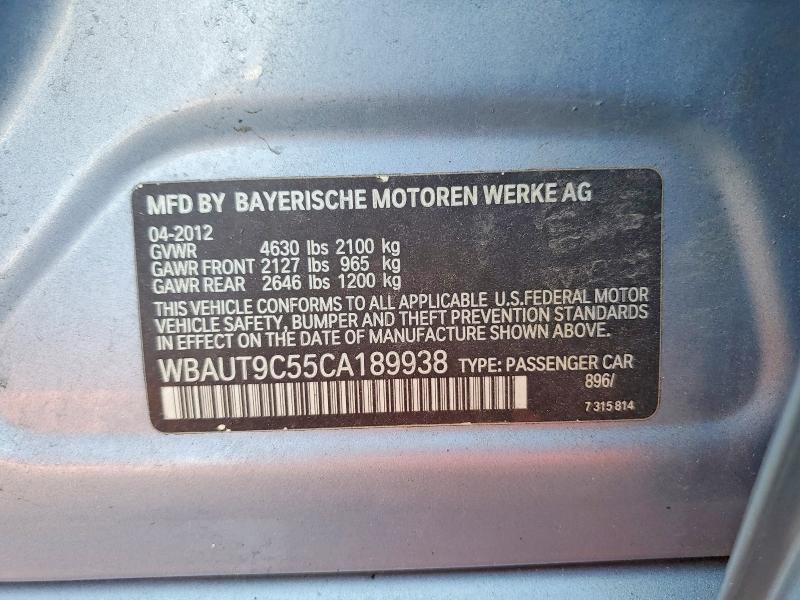 58916656 :رقم المزاد ، WBAUT9C55CA189938 vin ، 2012 Bmw 328 I مزاد بيع