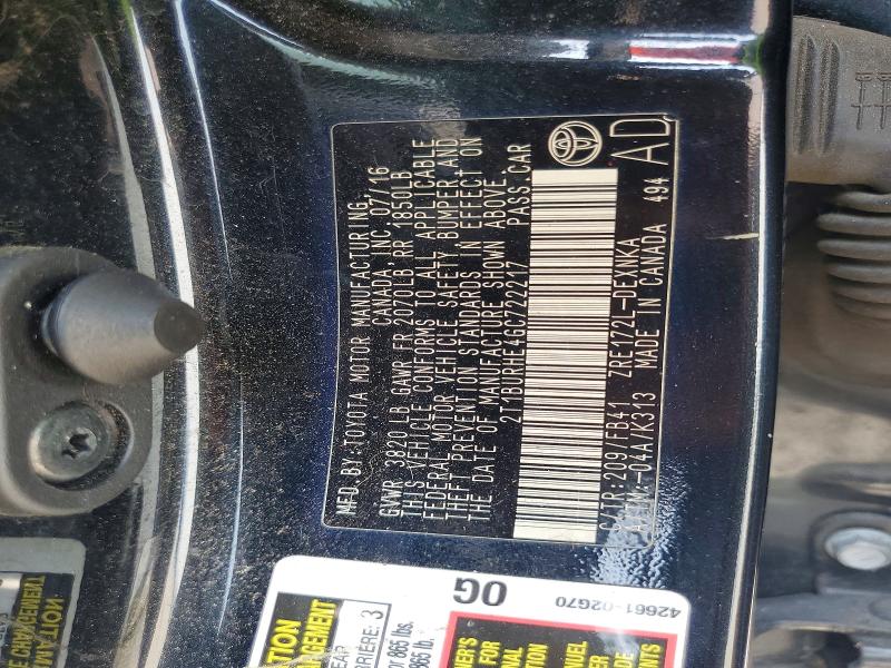 Продаж на аукціоні авто 2016 Toyota Corolla, vin: 2T1BURHE4GC722217, номер лоту: 63005296