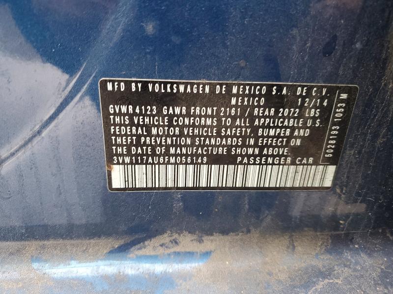 Продаж на аукціоні авто 2015 Volkswagen Golf, vin: 3VW117AU6FM056149, номер лоту: 58883056