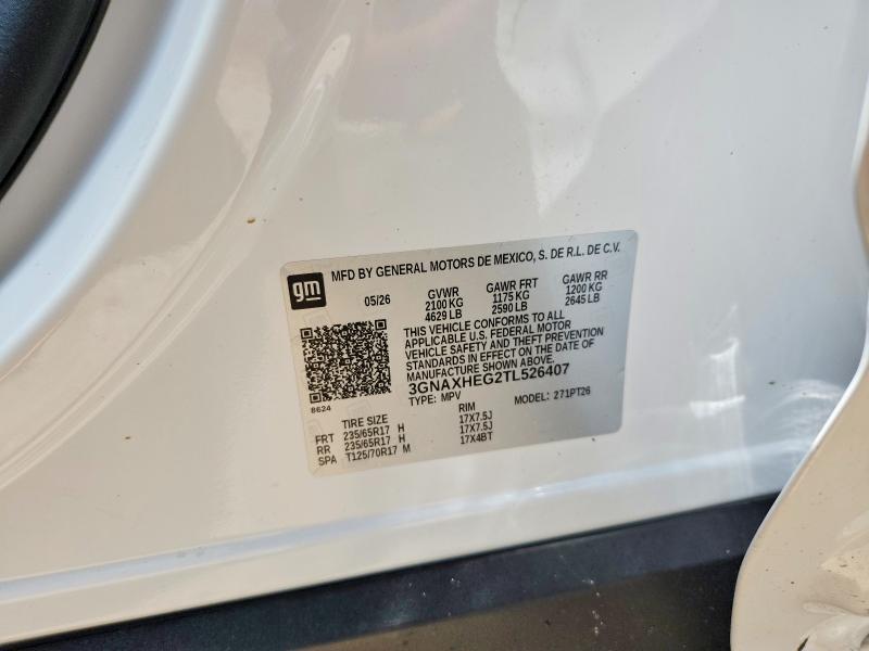 Продаж на аукціоні авто 2026 Chevrolet Equinox, vin: 3GNAXHEG2TL526407, номер лоту: 60155206