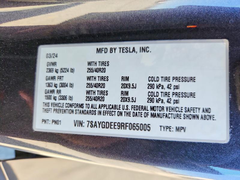 Aukcja sprzedaży 2024 Tesla Model Y, vin: 7SAYGDEE9RF065005, numer aukcji: 60159936