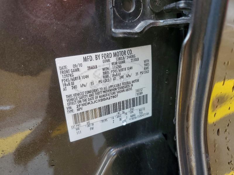 59173006 :رقم المزاد ، 2FMDK3JCXBBA27807 vin ، 2011 Ford Edge مزاد بيع