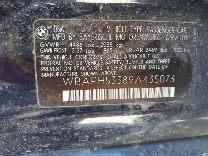 Продаж на аукціоні авто 2009 Bmw 328, vin: WBAPH53589A435073, номер лоту: 61818806