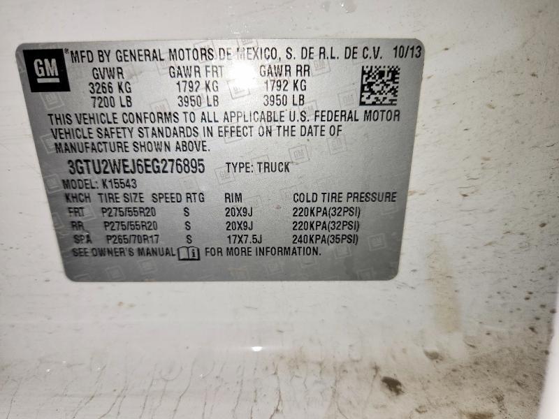 2014 Gmc Sierra მანქანა იყიდება აუქციონზე, vin: 3GTU2WEJ6EG276895, აუქციონის ნომერი: 59826416