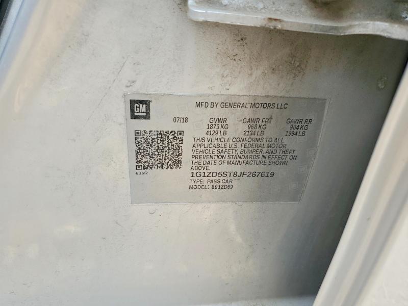 Aukcja sprzedaży 2018 Chevrolet Malibu, vin: 1G1ZD5ST8JF267619, numer aukcji: 61217586