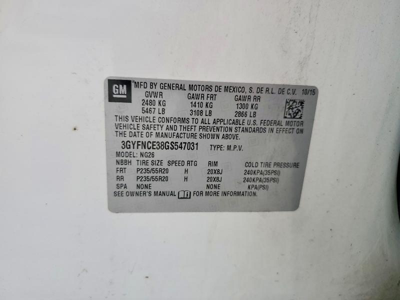 Продаж на аукціоні авто 2016 Cadillac Srx, vin: 3GYFNCE38GS547031, номер лоту: 62312346