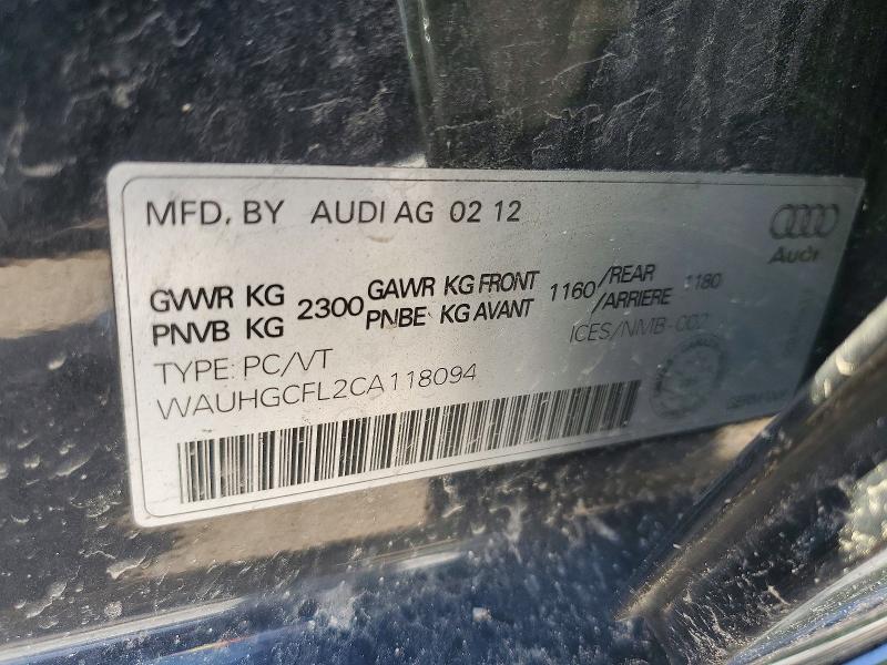 Продаж на аукціоні авто 2012 Audi S4, vin: WAUHGCFL2CA118094, номер лоту: 60576546