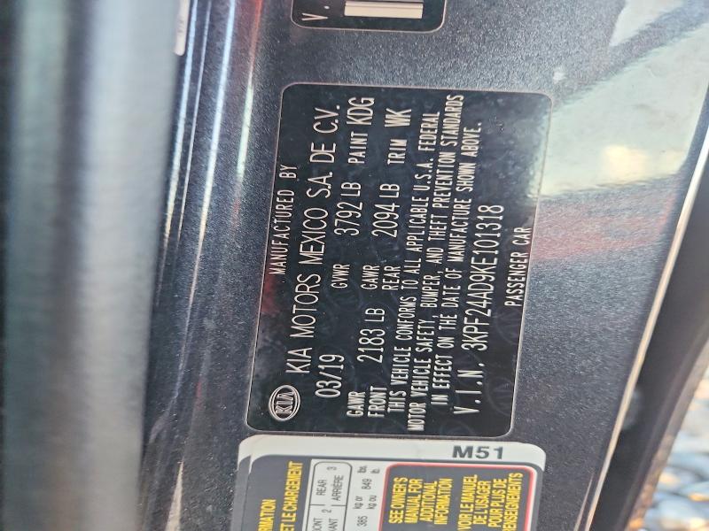 Продаж на аукціоні авто 2019 Kia Forte, vin: 3KPF24AD9KE101318, номер лоту: 59020646