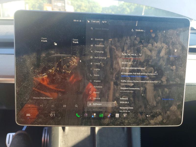 Aukcja sprzedaży 2023 Tesla Model Y, vin: 7SAYGDEF8PF603893, numer aukcji: 60854186