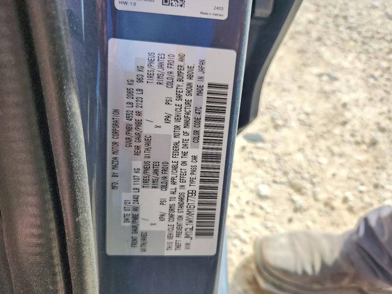 Aukcja sprzedaży 2021 Mazda 6, vin: JM1GL1WYXM1617799, numer aukcji: 61488546