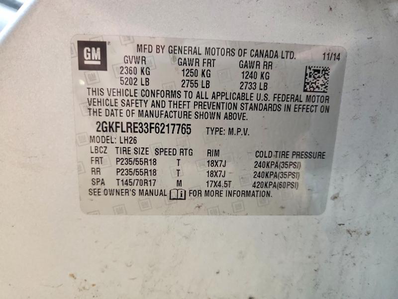 Продажа на аукционе авто 2015 Gmc Terrain, vin: 2GKFLRE33F6217765, номер лота: 61305526