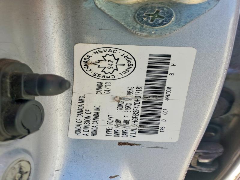 59146126 :رقم المزاد ، 2HGFB2F47DH017181 vin ، 2013 Honda Civic مزاد بيع