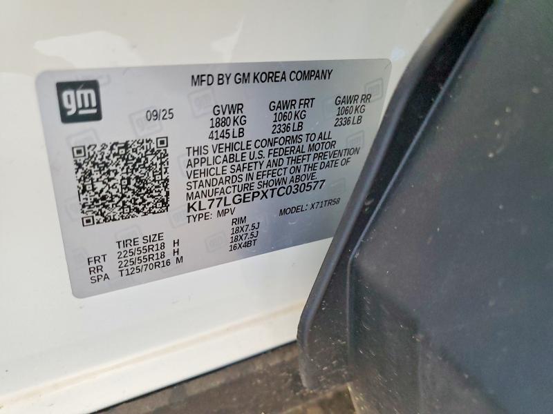59903976 :رقم المزاد ، KL77LGEPXTC030577 vin ، 2026 Chevrolet Trax مزاد بيع