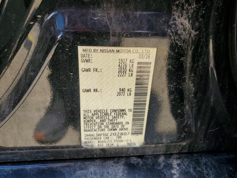 Продаж на аукціоні авто 2016 Nissan Altima, vin: 1N4AL3AP3GC202807, номер лоту: 63220516