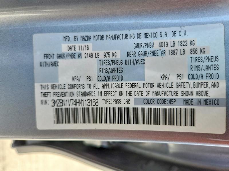 Продаж на аукціоні авто 2017 Mazda 3, vin: 3MZBN1V74HM113168, номер лоту: 61576216