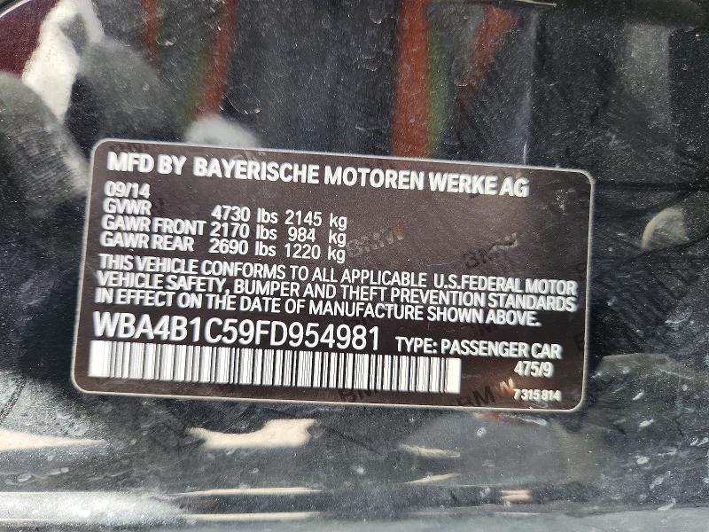 85988325 :رقم المزاد ، WBA4B1C59FD954981 vin ، 2015 Bmw 435 مزاد بيع