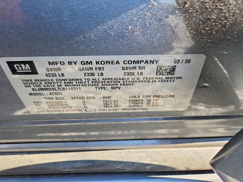 62127346 :رقم المزاد ، KL4MMDSL7LB110311 vin ، 2020 Buick Encore Gx مزاد بيع