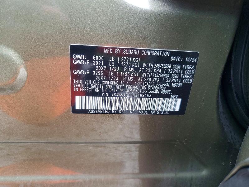 Продажа на аукционе авто 2024 Subaru Ascent, vin: 4S4WMARD0R3463158, номер лота: 60293676