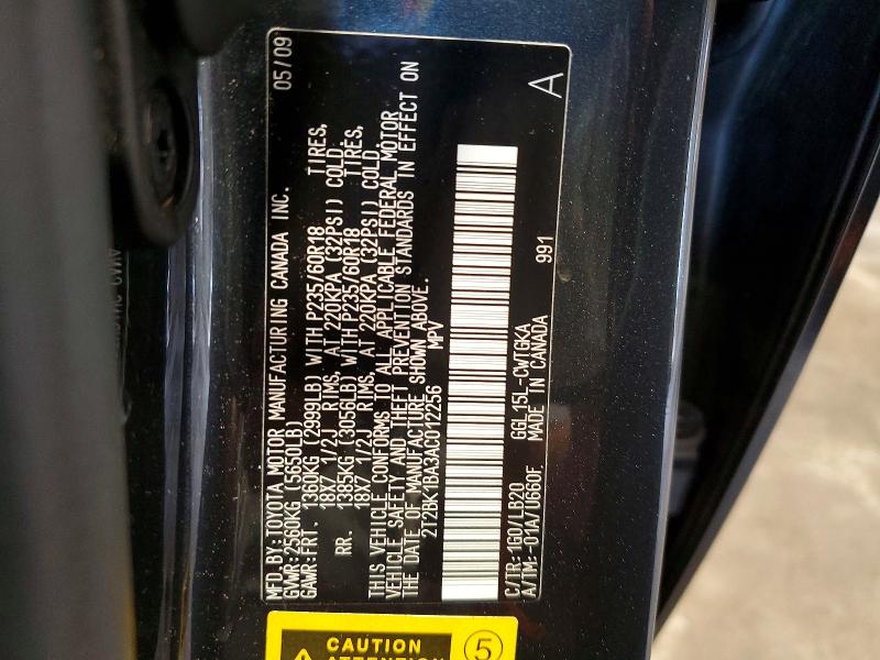 Aukcja sprzedaży 2010 Lexus Rx, vin: 2T2BK1BA3AC012256, numer aukcji: 62159276