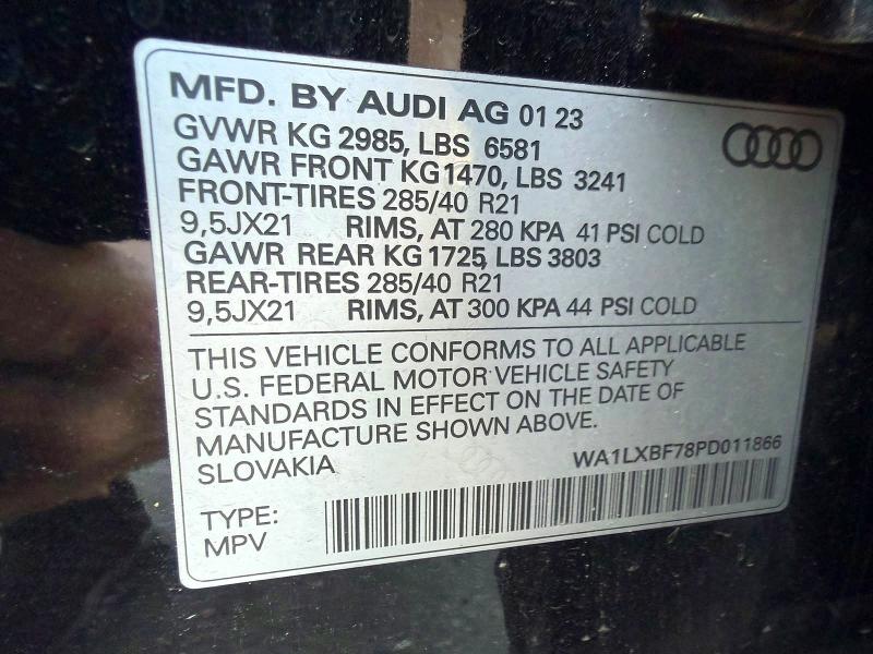Продаж на аукціоні авто 2023 Audi Q7, vin: WA1LXBF78PD011866, номер лоту: 59950946