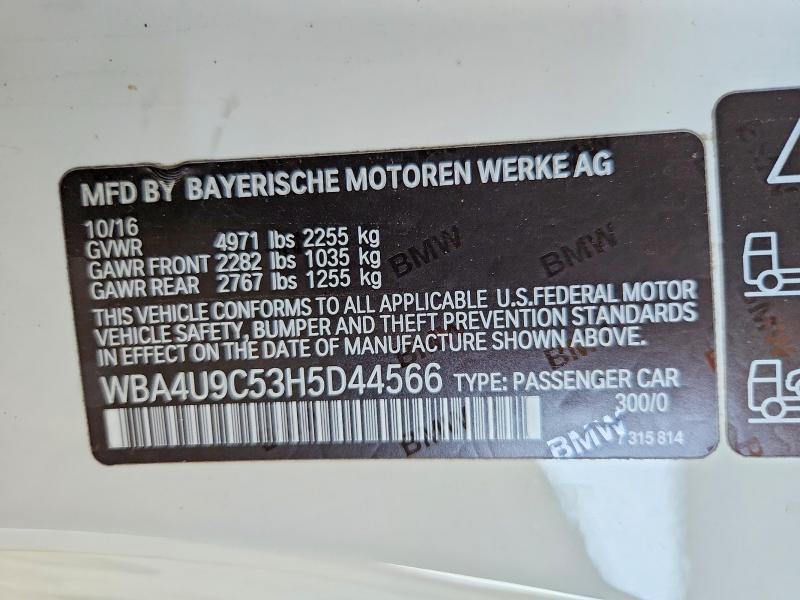 2017 Bmw 430xi მანქანა იყიდება აუქციონზე, vin: WBA4U9C53H5D44566, აუქციონის ნომერი: 62325256