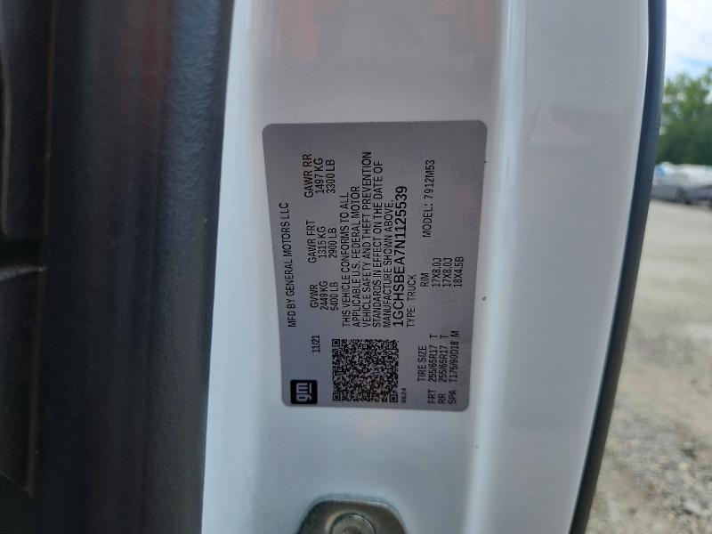 2022 Chevrolet Colorado მანქანა იყიდება აუქციონზე, vin: 1GCHSBEA7N1125539, აუქციონის ნომერი: 59646846