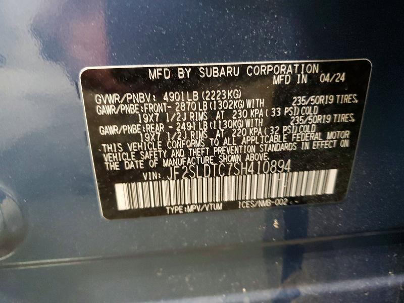 56589426 :رقم المزاد ، JF2SLDTC7SH410894 vin ، 2025 Subaru Forester مزاد بيع