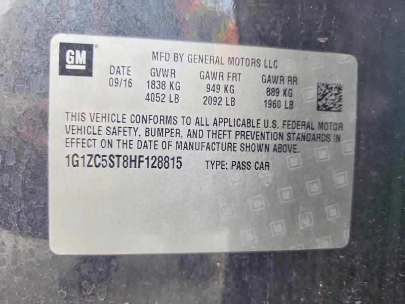 Aukcja sprzedaży 2017 Chevrolet Malibu, vin: 1G1ZC5ST8HF128815, numer aukcji: 62479246