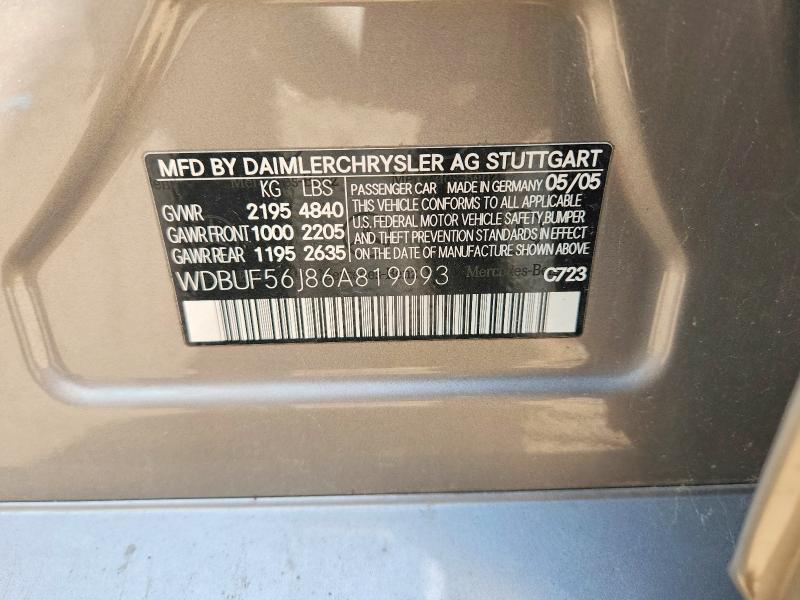 Продаж на аукціоні авто 2006 Mercedes-benz E, vin: WDBUF56J86A819093, номер лоту: 60437676