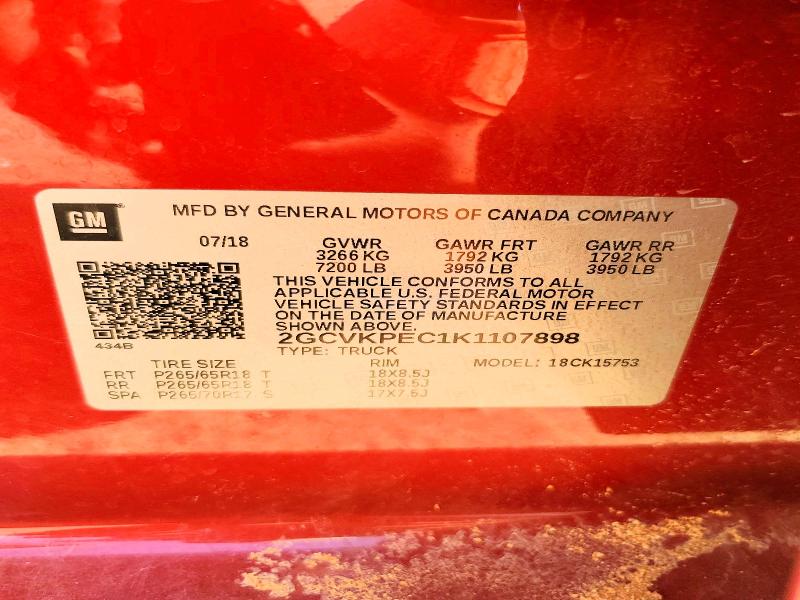 Aukcja sprzedaży 2019 Chevrolet Silverado Ld, vin: 2GCVKPEC1K1107898, numer aukcji: 60851206