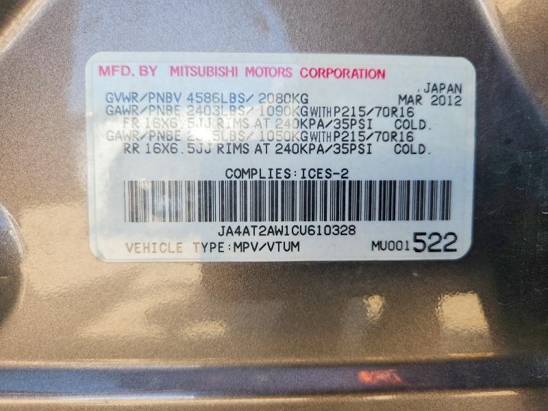 Продажа на аукционе авто 2012 Mitsubishi Outlander, vin: JA4AT2AW1CU610328, номер лота: 60947846