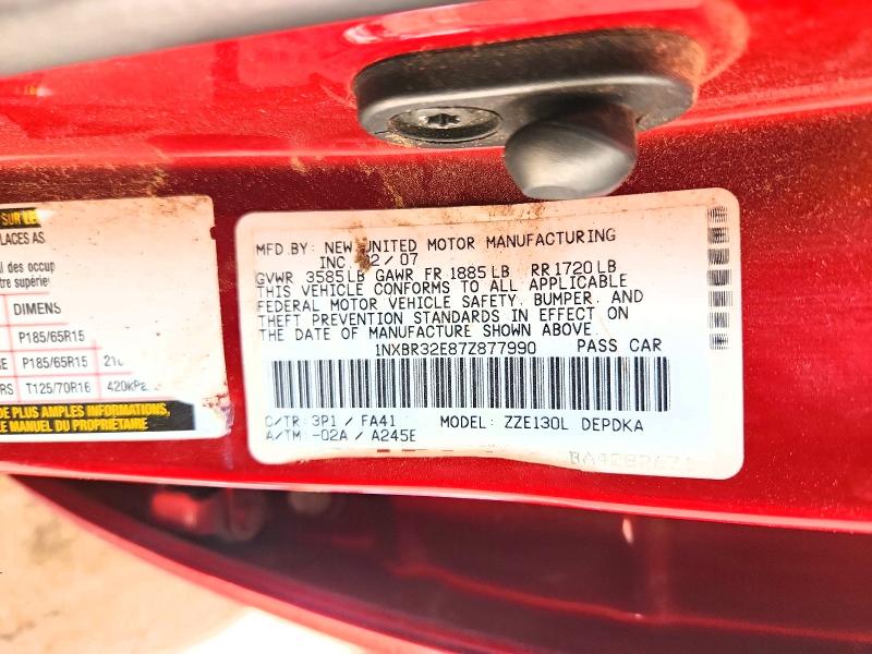 Aukcja sprzedaży 2007 Toyota Corolla, vin: 1NXBR32E87Z877990, numer aukcji: 62824746