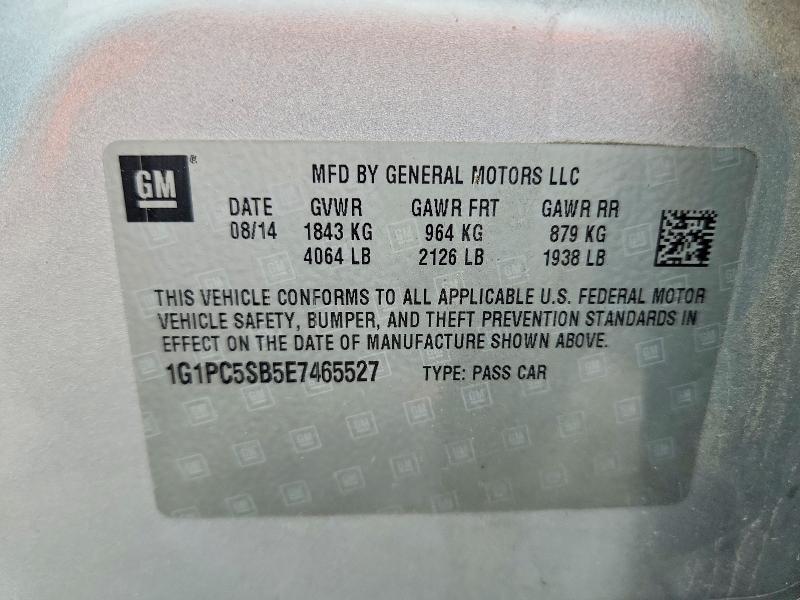 Продаж на аукціоні авто 2014 Chevrolet Cruze, vin: 1G1PC5SB5E7465527, номер лоту: 60446376