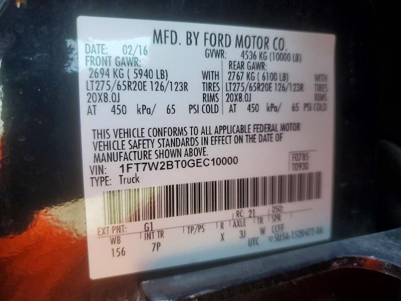 2016 Ford F250 მანქანა იყიდება აუქციონზე, vin: 1FT7W2BT0GEC10000, აუქციონის ნომერი: 58447836