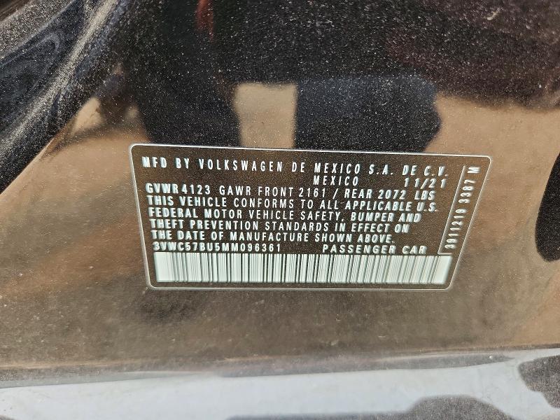Продаж на аукціоні авто 2021 Volkswagen Jetta, vin: 3VWC57BU5MM096361, номер лоту: 61445716