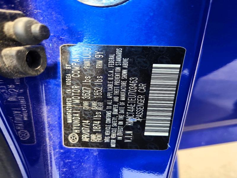 60003666 :رقم المزاد ، KMHCT4AE1EU703463 vin ، 2014 Hyundai Accent مزاد بيع