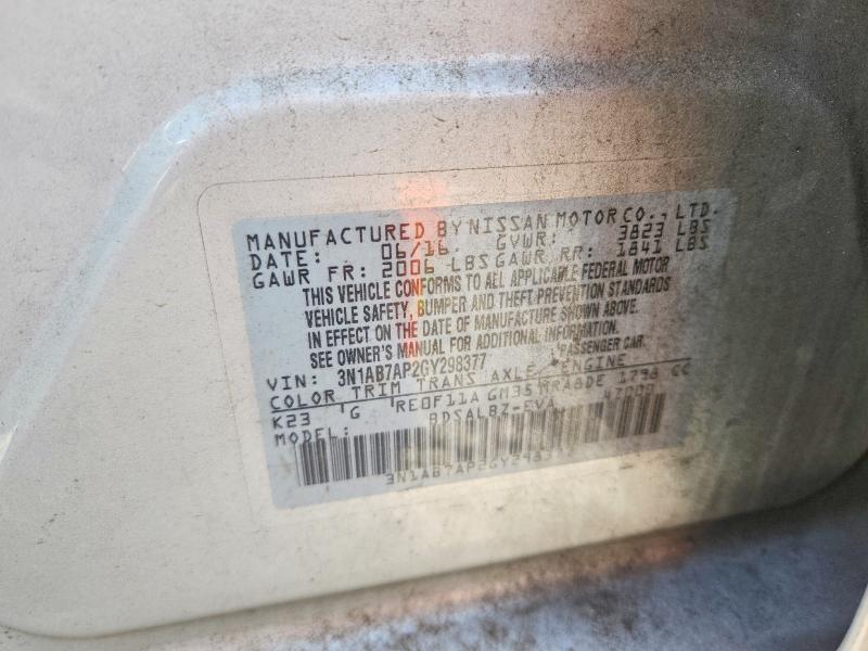 59099836 :رقم المزاد ، 3N1AB7AP2GY298377 vin ، 2016 Nissan Sentra مزاد بيع