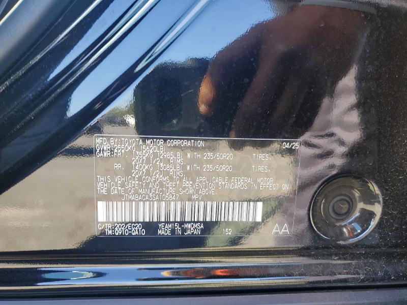 59632686 :رقم المزاد ، JTMABACA3SA105847 vin ، 2025 Toyota Bz4x مزاد بيع