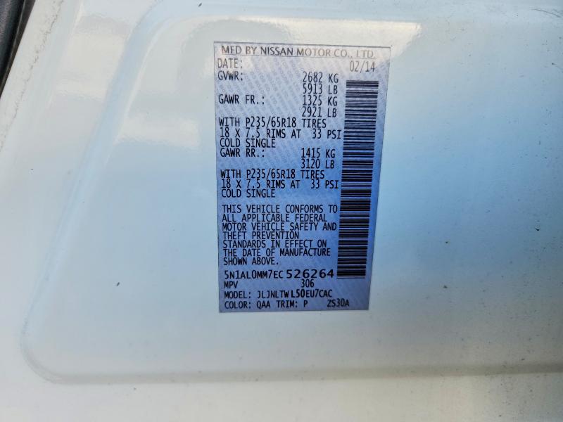 Продаж на аукціоні авто 2014 Infiniti Qx60, vin: 5N1AL0MM7EC526264, номер лоту: 61177706